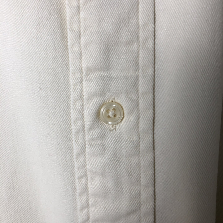 Ralph Lauren BLAKE long sleeve button down shirt, men's size L cotton ivory Vintage Second Hand
