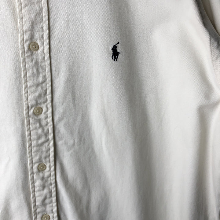 Ralph Lauren BLAKE long sleeve button down shirt, men's size L cotton ivory Vintage Second Hand