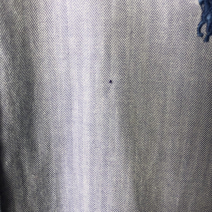 Ralph Lauren YARMOUTH Herringbone Long Sleeve Button Down Shirt Men's XL cotton Navy blue Vintage Second Hand