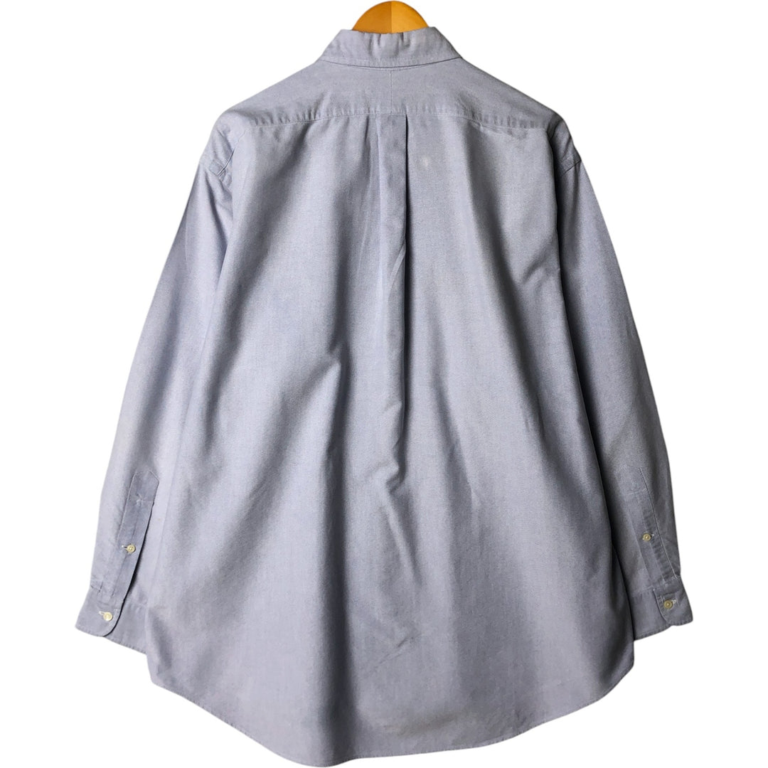 Ralph Lauren YARMOUTH long sleeve button down shirt, men's XL size cotton Blue type light blue Vintage Second Hand