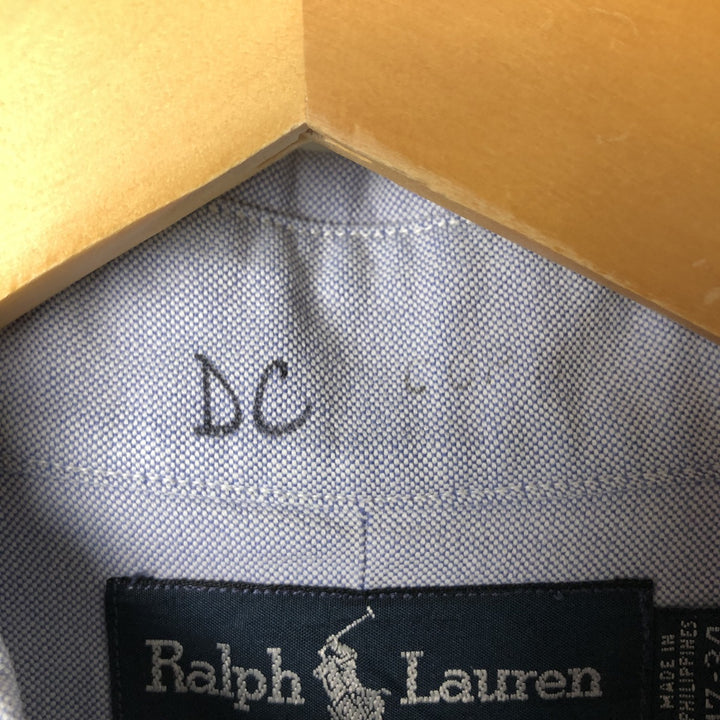Ralph Lauren YARMOUTH long sleeve button down shirt, men's XL size cotton Blue type light blue Vintage Second Hand