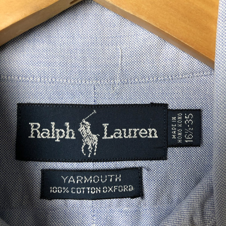 Ralph Lauren YARMOUTH long sleeve button down shirt, men's size L cotton Blue type light blue Vintage Second Hand