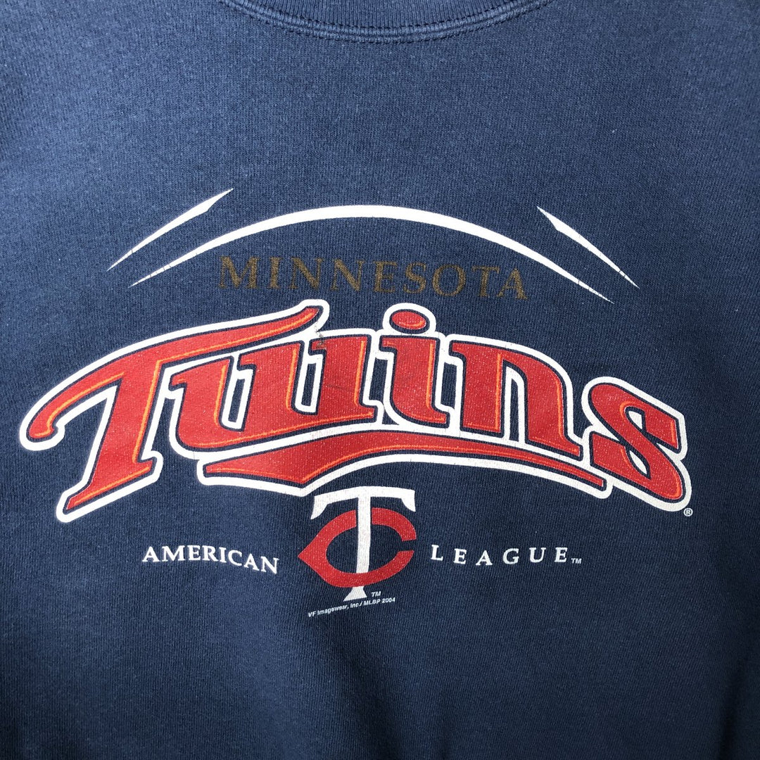 Vintage 90s-00'S Lee SPORT MLB Minnesota Twins Print Sweatshirt, Men's Size Medium cotton navy blue type Vintage Second Hand
