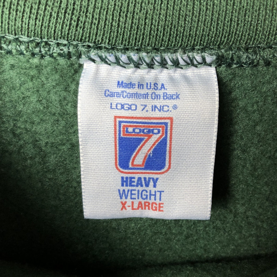 Vintage '90'S Logo Seven NFL Green Bay Packers Print Sweatshirt, Made in USA, Men's Size XL cotton green type Vintage Second Hand