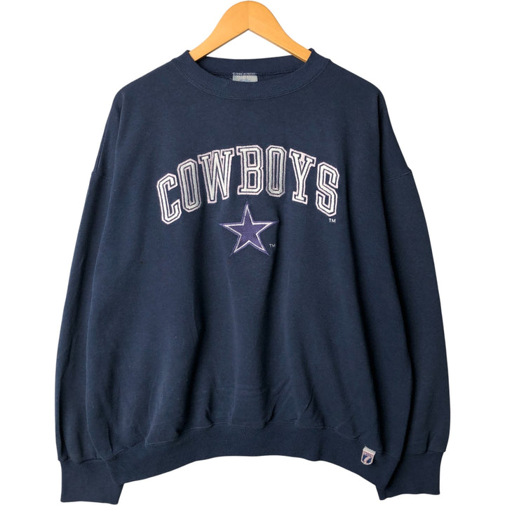 Vintage 90'S Logo7 NFL Dallas Cowboys sweatshirt, Made in USA, Men's XL cotton navy blue type Vintage Second Hand