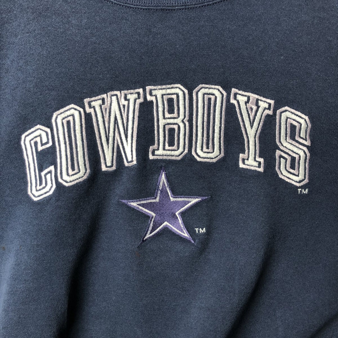 Vintage 90'S Logo7 NFL Dallas Cowboys sweatshirt, Made in USA, Men's XL cotton navy blue type Vintage Second Hand