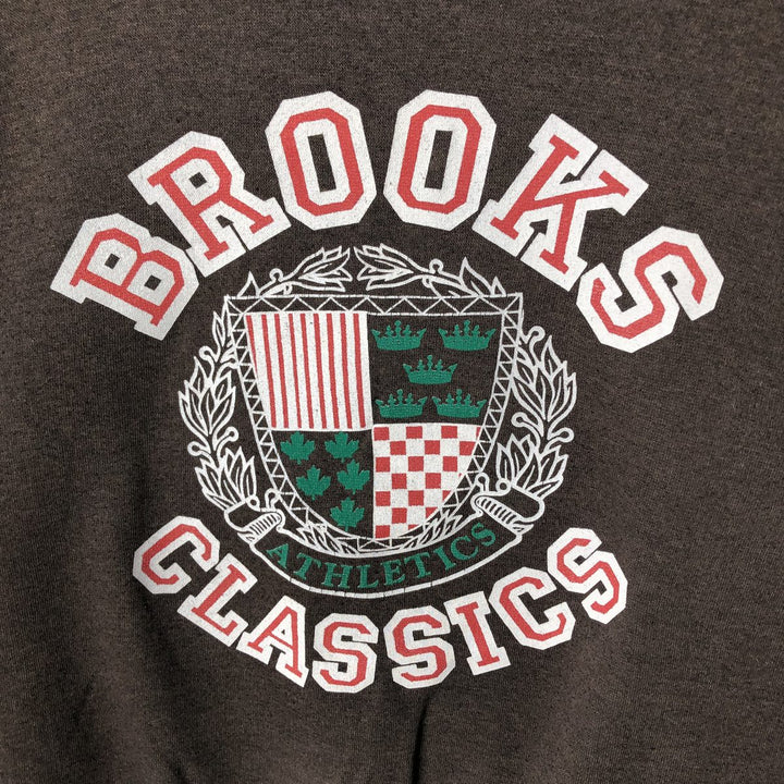 Brooks Printed Sweatshirt, Men's Size L polyester brown type Vintage Second Hand