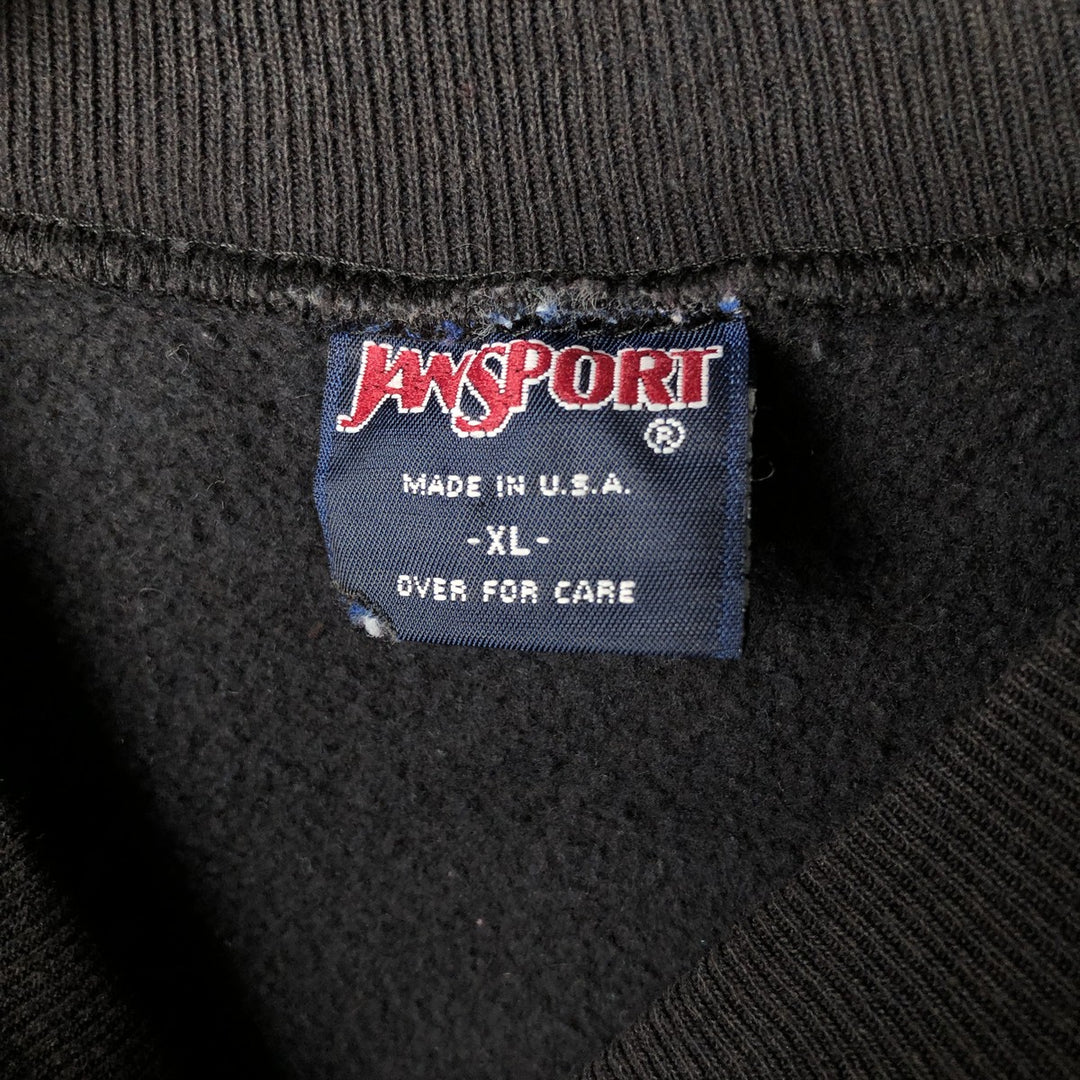 90'S Jansport College Sweatshirt, Made in USA, Men's XL, Vintage cotton black type Vintage Second Hand