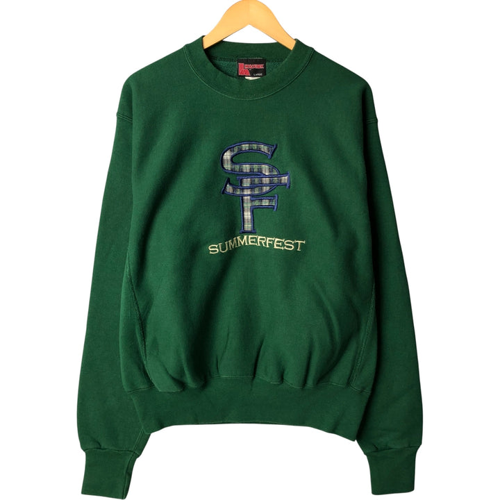 90'S Holoubek College Sweatshirt, Made in USA, Men's Size L (approx.), Vintage cotton green type Vintage Second Hand
