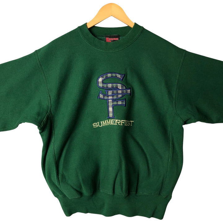 90'S Holoubek College Sweatshirt, Made in USA, Men's Size L (approx.), Vintage cotton green type Vintage Second Hand