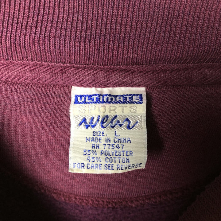 90'S ULTIMATE SPORTS wear University of Minnesota College Character Sweatshirt, Men's Size L, Vintage polyester wine-red Vintage Second Hand