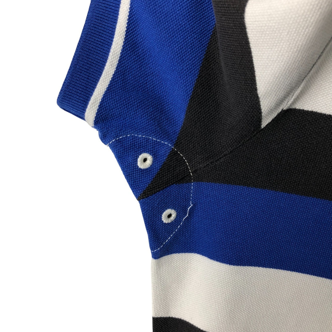 Ralph Lauren POLO by Ralph Lauren CUSTOM FIT short sleeve striped polo shirt men's size L cotton blue type Vintage Second Hand