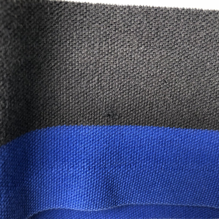Ralph Lauren POLO by Ralph Lauren CUSTOM FIT short sleeve striped polo shirt men's size L cotton blue type Vintage Second Hand