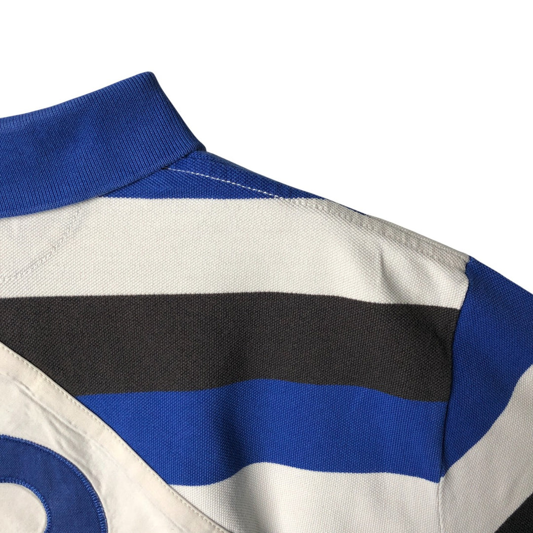 Ralph Lauren POLO by Ralph Lauren CUSTOM FIT short sleeve striped polo shirt men's size L cotton blue type Vintage Second Hand
