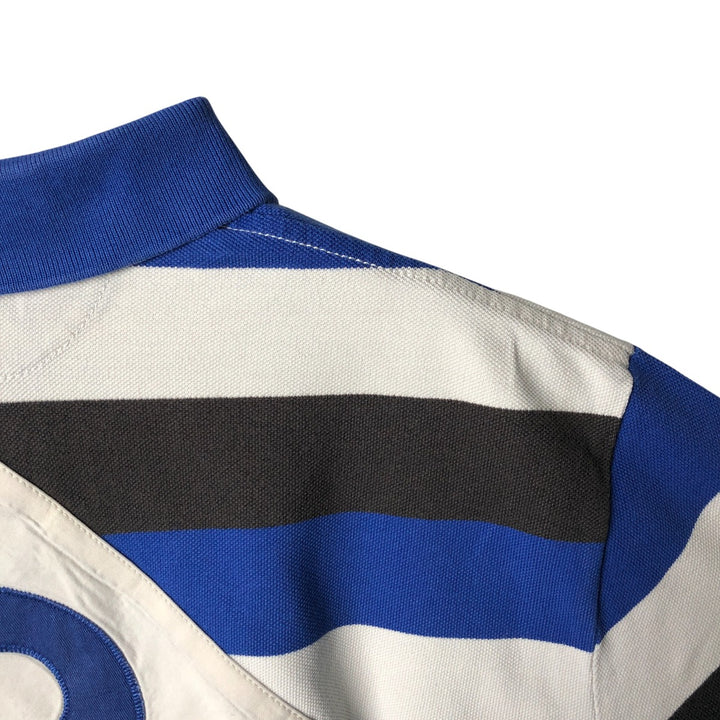 Ralph Lauren POLO by Ralph Lauren CUSTOM FIT short sleeve striped polo shirt men's size L cotton blue type Vintage Second Hand