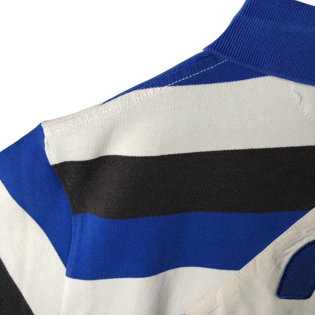 Ralph Lauren POLO by Ralph Lauren CUSTOM FIT short sleeve striped polo shirt men's size L cotton blue type Vintage Second Hand