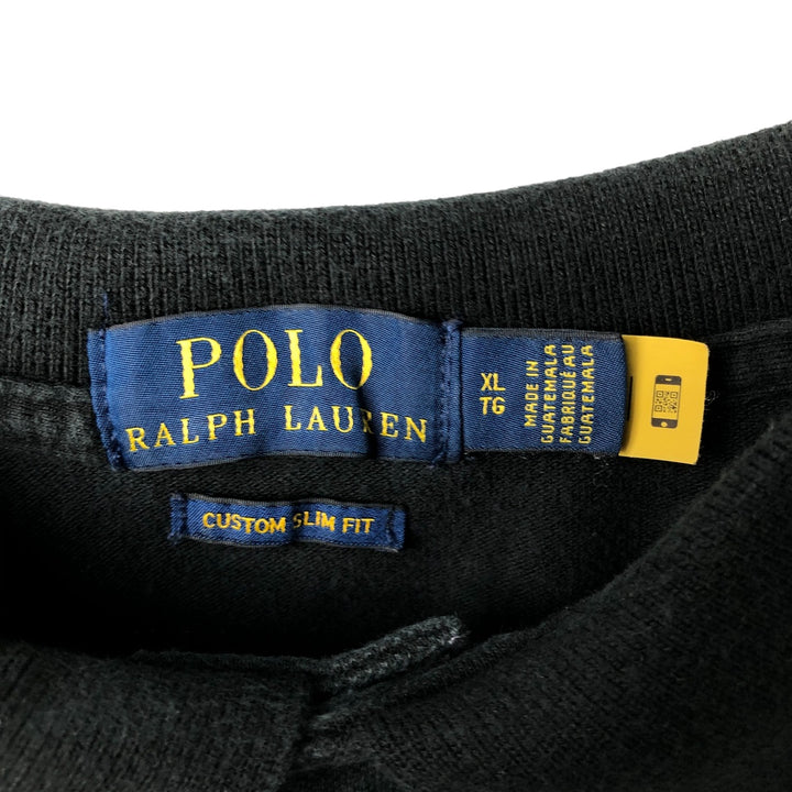 Ralph Lauren POLO RALPH LAUREN CUSTOM SLIM FIT short sleeve polo shirt men's XL equivalent cotton black type Vintage Second Hand