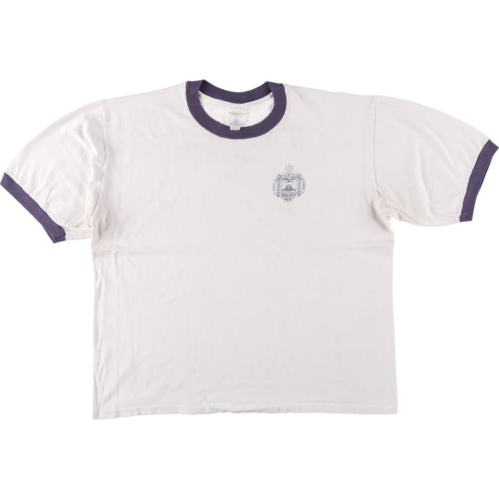 MIDSHIPMEN STORE USNA College Ringer T-Shirt, Men's XL unclear white type Vintage Second Hand