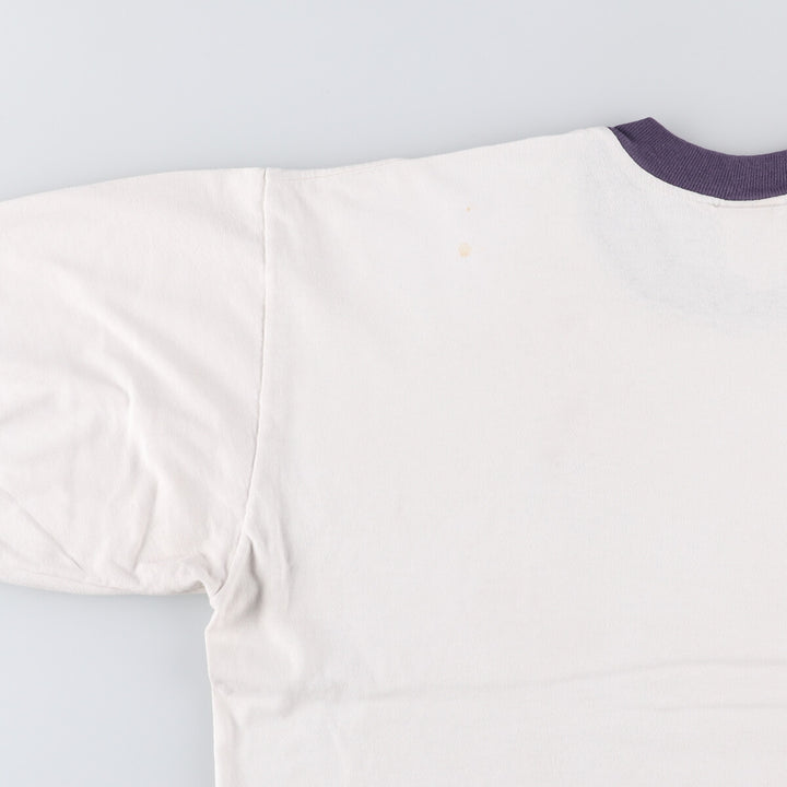 MIDSHIPMEN STORE USNA College Ringer T-Shirt, Men's XL unclear white type Vintage Second Hand