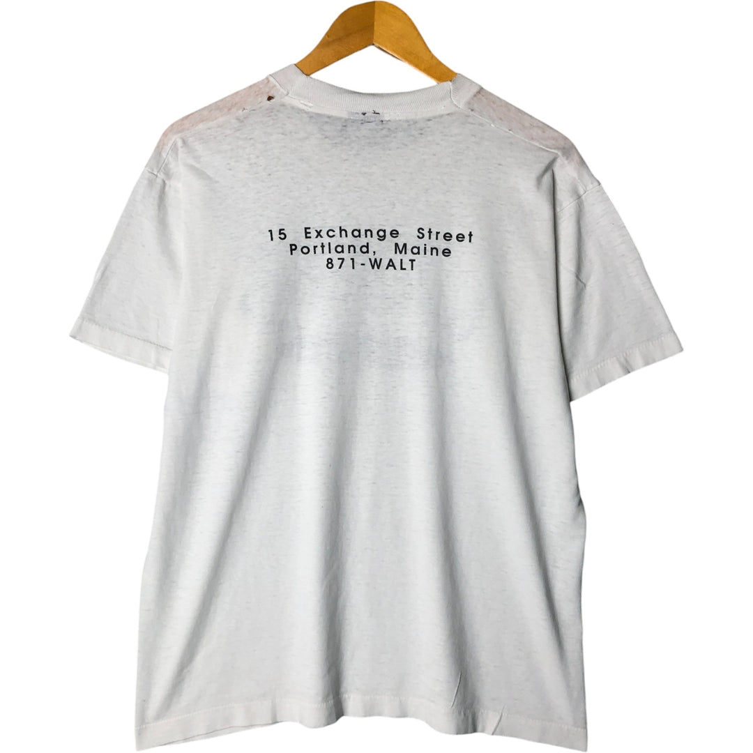 SCREEN STARS Walter's Cafe Advertising T-Shirt, Made in USA, Men's Size L cotton white type Vintage Second Hand