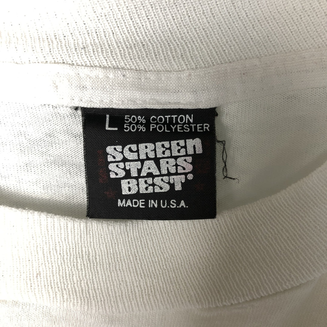 SCREEN STARS Walter's Cafe Advertising T-Shirt, Made in USA, Men's Size L cotton white type Vintage Second Hand