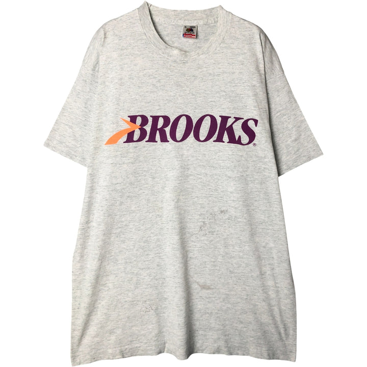 90'S Fruit of the Loom Brooks Advertising T-Shirt, Made in USA, Men's XL cotton gray type Vintage Second Hand
