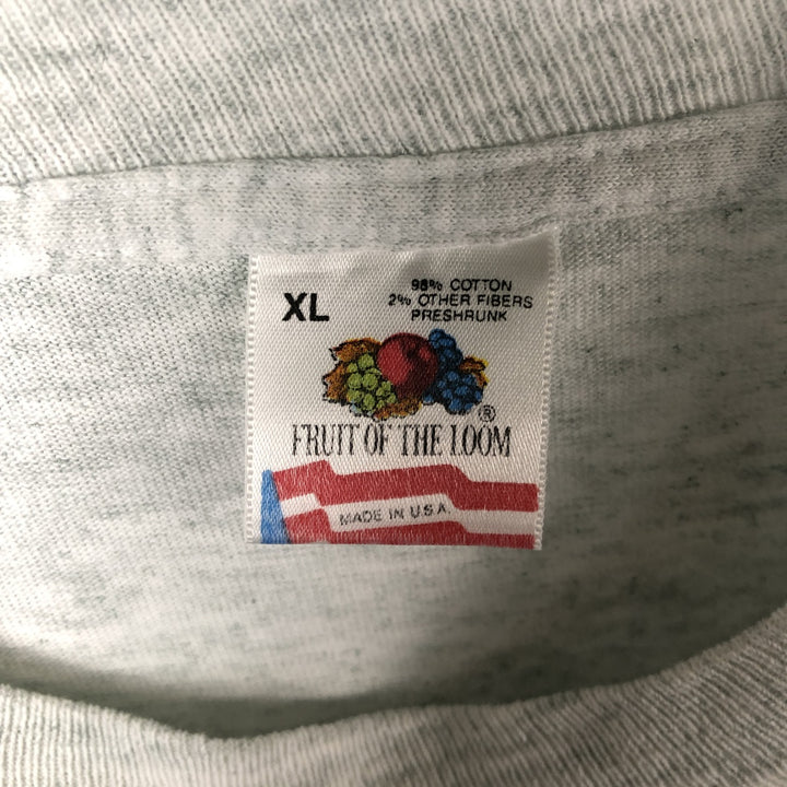 90'S Fruit of the Loom Brooks Advertising T-Shirt, Made in USA, Men's XL cotton gray type Vintage Second Hand