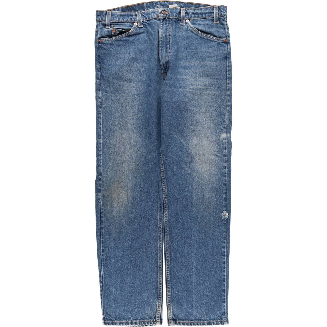 90'S Levi's 505 Regular Fit Straight Leg Tapered Denim Pants with Orange Tab, Made in USA, Men's Size 36 cotton blue type Vintage Second Hand