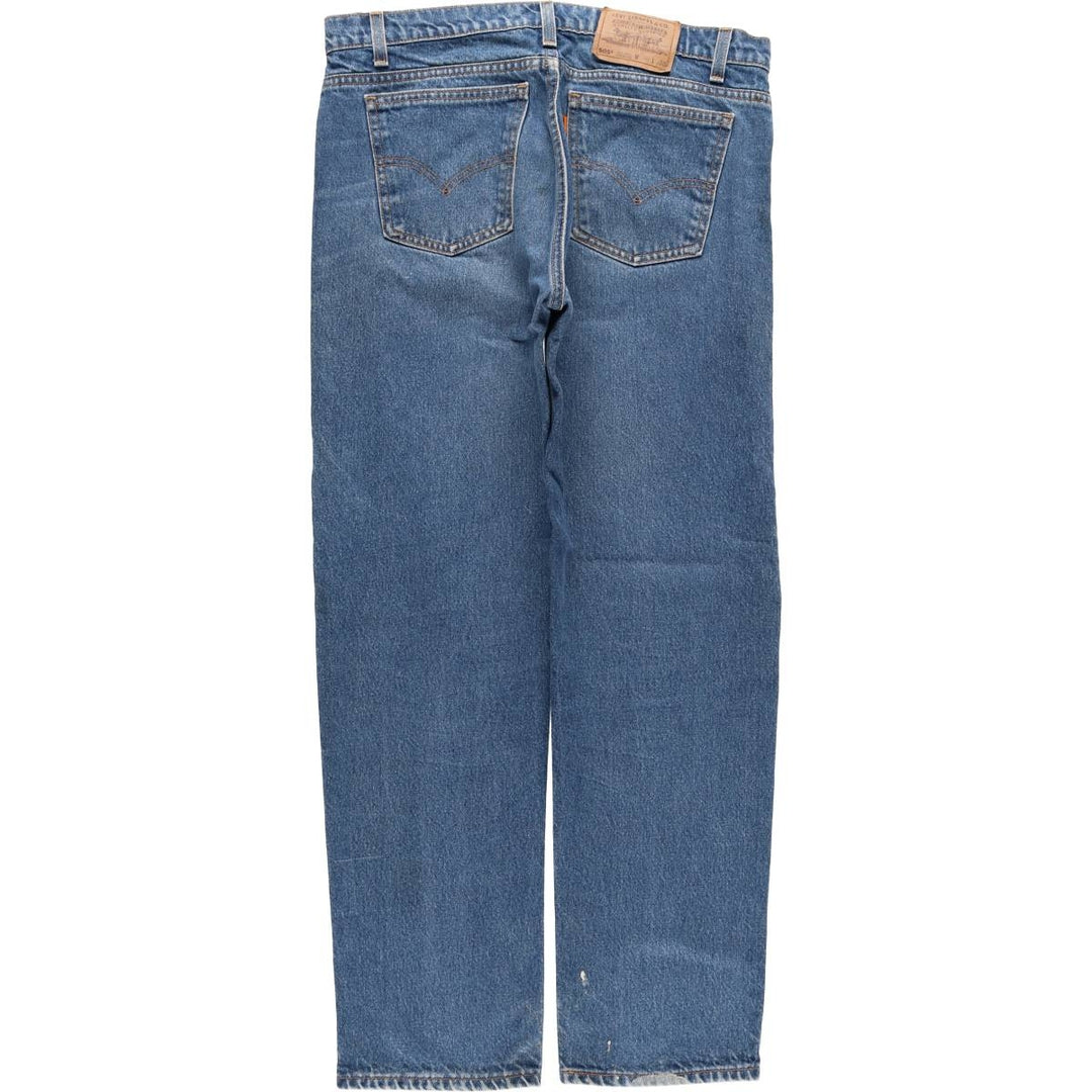 90'S Levi's 505 Regular Fit Straight Leg Tapered Denim Pants with Orange Tab, Made in USA, Men's Size 36 cotton blue type Vintage Second Hand