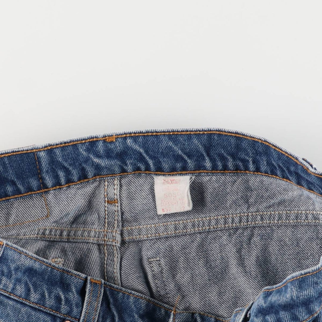 90'S Levi's 505 Regular Fit Straight Leg Tapered Denim Pants with Orange Tab, Made in USA, Men's Size 36 cotton blue type Vintage Second Hand