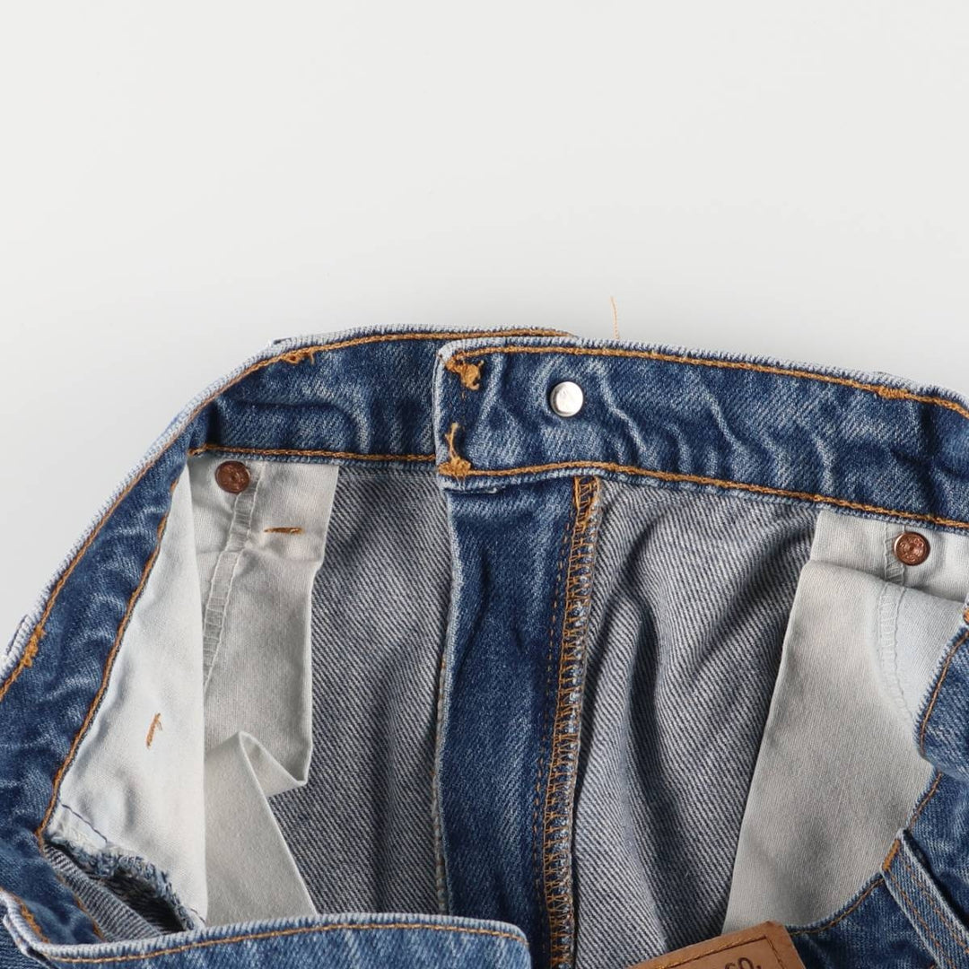 90'S Levi's 505 Regular Fit Straight Leg Tapered Denim Pants with Orange Tab, Made in USA, Men's Size 36 cotton blue type Vintage Second Hand