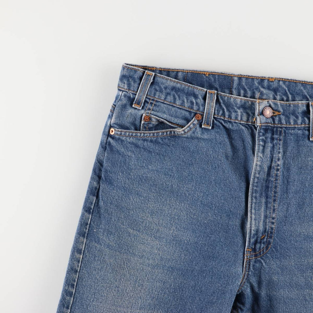 90'S Levi's 505 Regular Fit Straight Leg Tapered Denim Pants with Orange Tab, Made in USA, Men's Size 36 cotton blue type Vintage Second Hand