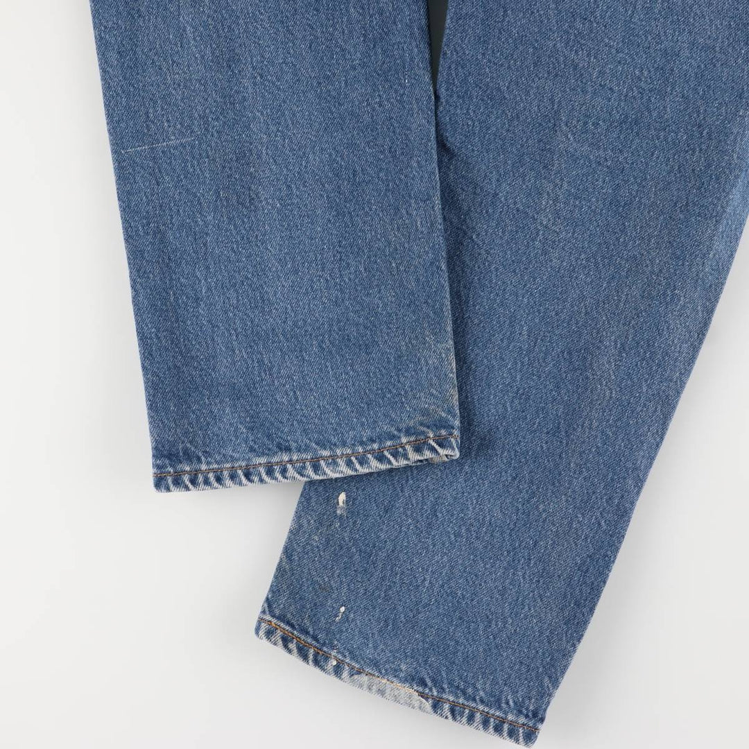 90'S Levi's 505 Regular Fit Straight Leg Tapered Denim Pants with Orange Tab, Made in USA, Men's Size 36 cotton blue type Vintage Second Hand