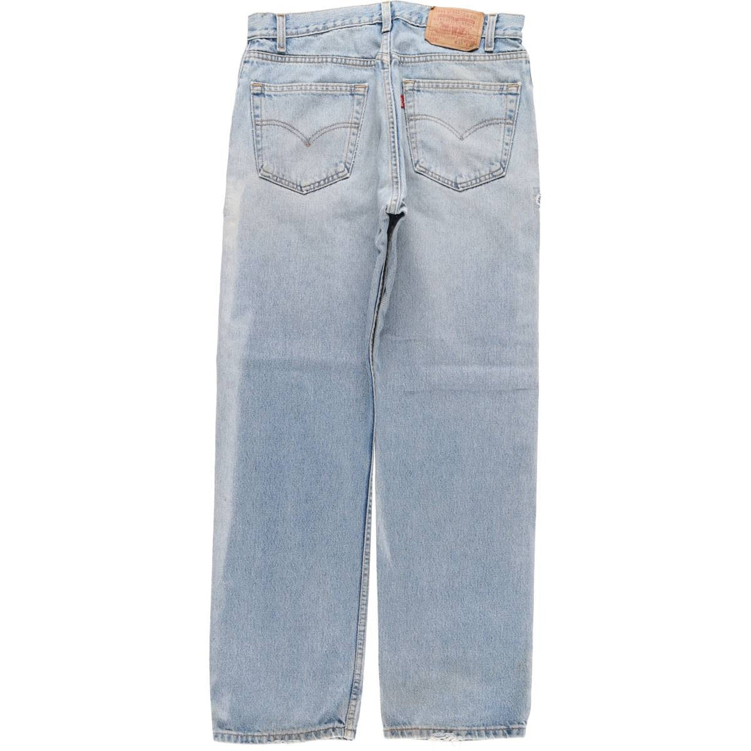 Levi's 505 Regular Fit Straight Leg Tapered Denim Pants, Made in USA, Men's Size 33 cotton Blue type light blue Vintage Second Hand