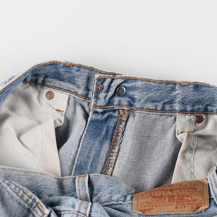 Levi's 505 Regular Fit Straight Leg Tapered Denim Pants, Made in USA, Men's Size 33 cotton Blue type light blue Vintage Second Hand