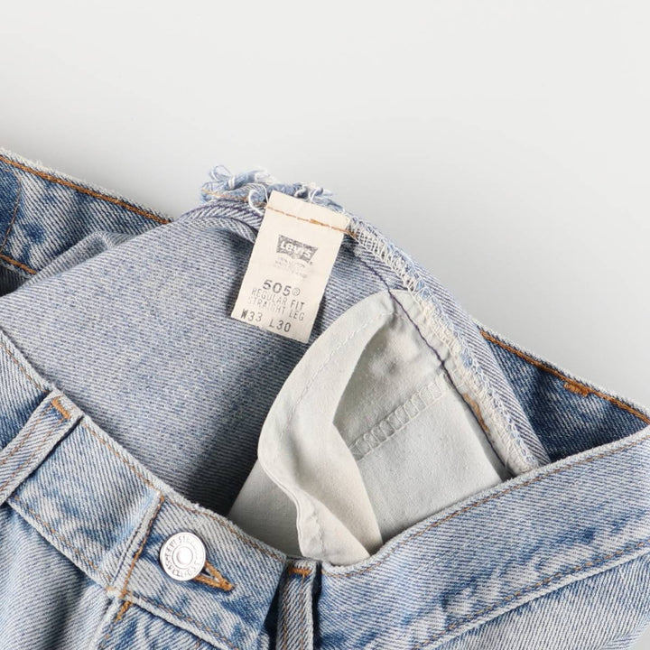 Levi's 505 Regular Fit Straight Leg Tapered Denim Pants, Made in USA, Men's Size 33 cotton Blue type light blue Vintage Second Hand