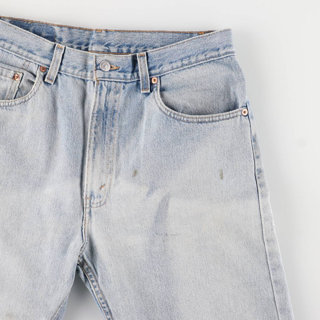 Levi's 505 Regular Fit Straight Leg Tapered Denim Pants, Made in USA, Men's Size 33 cotton Blue type light blue Vintage Second Hand