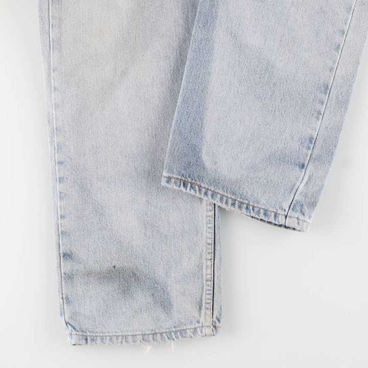 Levi's 505 Regular Fit Straight Leg Tapered Denim Pants, Made in USA, Men's Size 33 cotton Blue type light blue Vintage Second Hand