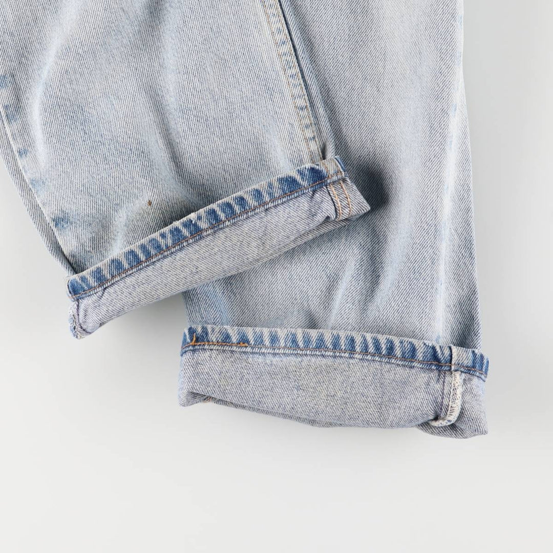 Levi's 505 Regular Fit Straight Leg Tapered Denim Pants, Made in USA, Men's Size 33 cotton Blue type light blue Vintage Second Hand