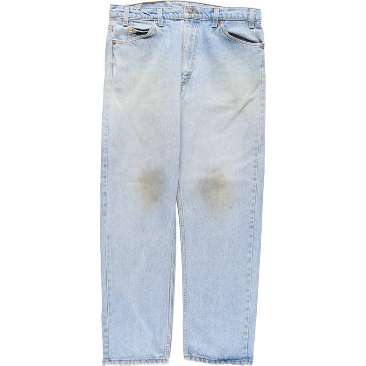 90'S Levi's 505 Regular Fit Straight Leg Tapered Denim Pants with Orange Tab, Made in USA, Men's Size 36 cotton blue type Vintage Second Hand