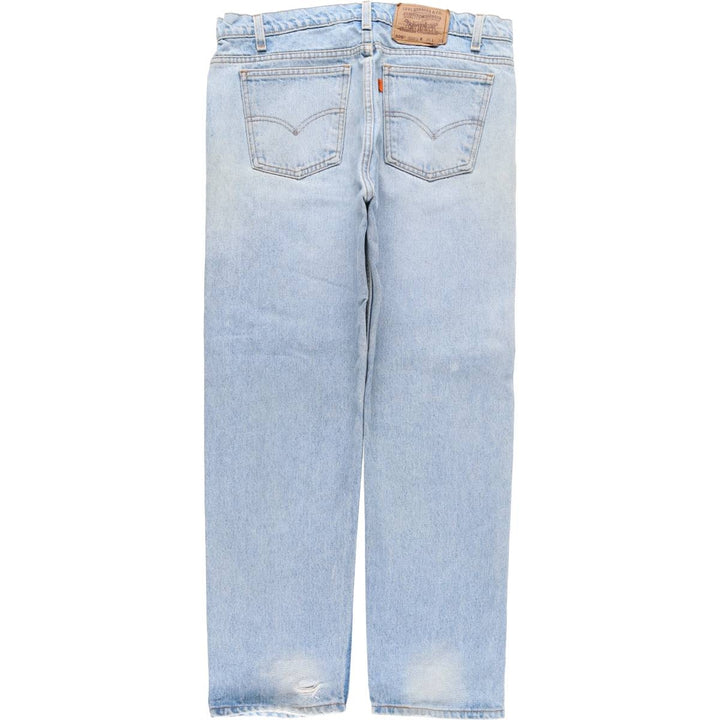 90'S Levi's 505 Regular Fit Straight Leg Tapered Denim Pants with Orange Tab, Made in USA, Men's Size 36 cotton blue type Vintage Second Hand
