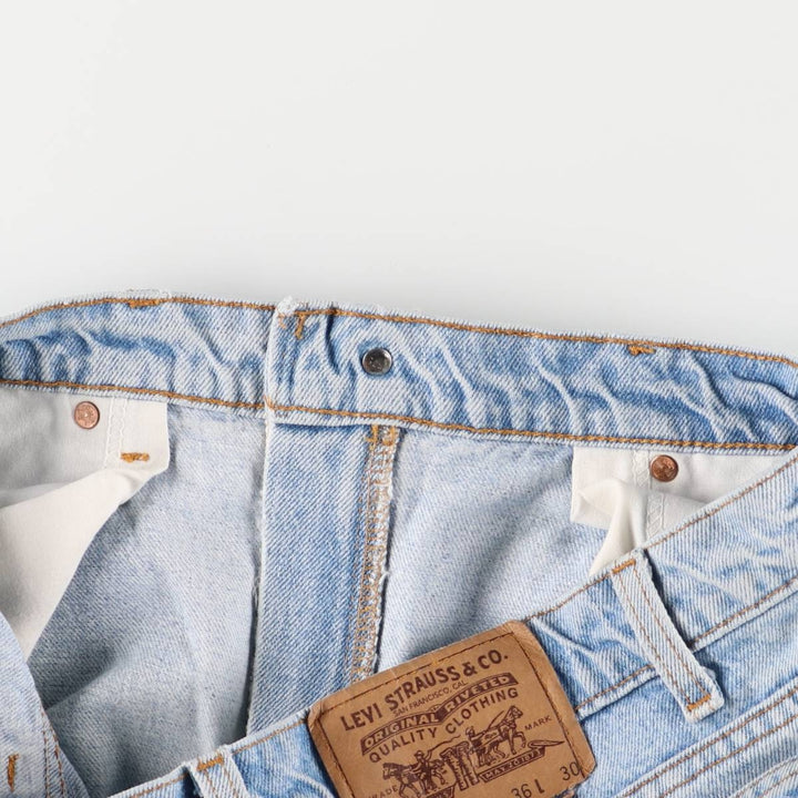 90'S Levi's 505 Regular Fit Straight Leg Tapered Denim Pants with Orange Tab, Made in USA, Men's Size 36 cotton blue type Vintage Second Hand