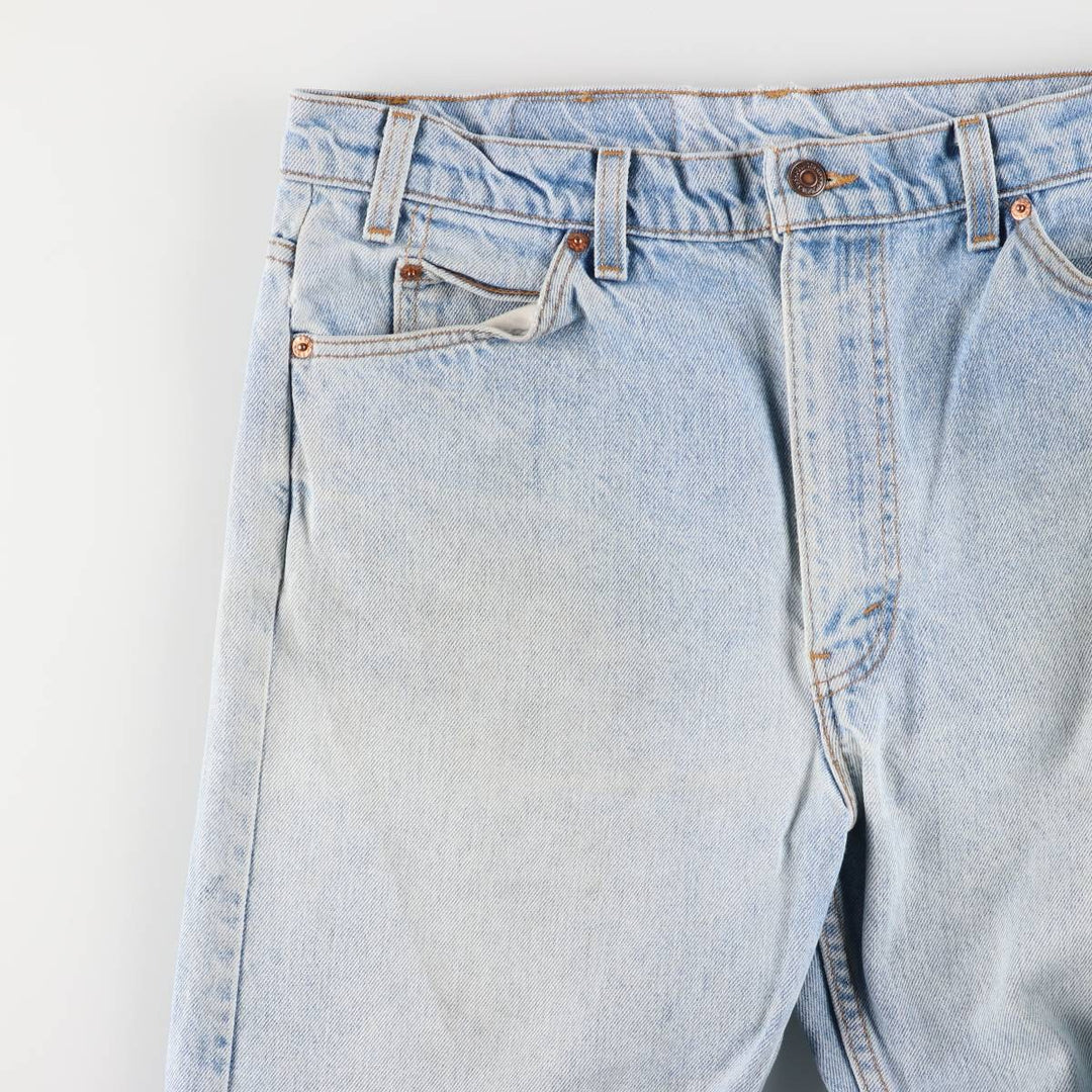 90'S Levi's 505 Regular Fit Straight Leg Tapered Denim Pants with Orange Tab, Made in USA, Men's Size 36 cotton blue type Vintage Second Hand