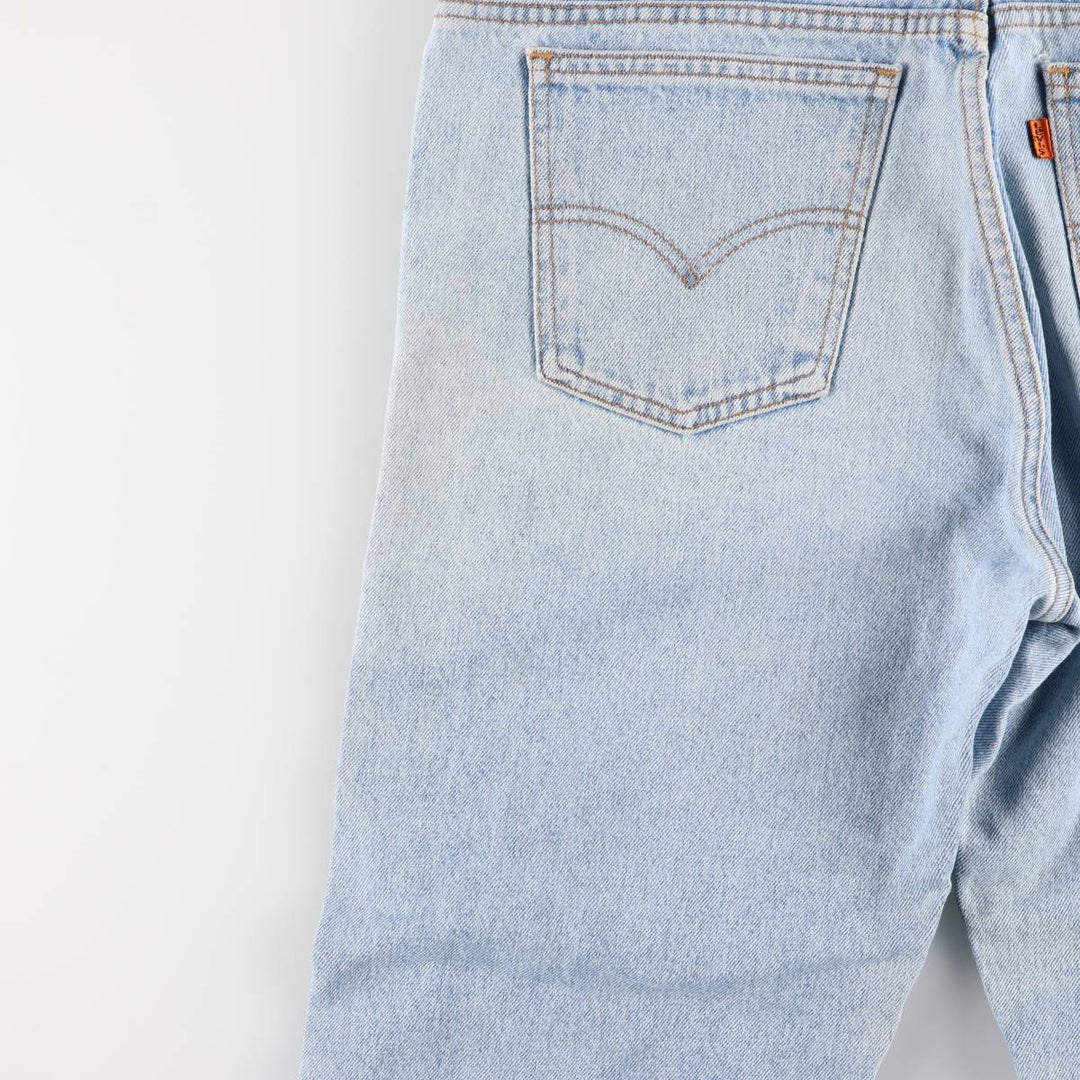 90'S Levi's 505 Regular Fit Straight Leg Tapered Denim Pants with Orange Tab, Made in USA, Men's Size 36 cotton blue type Vintage Second Hand