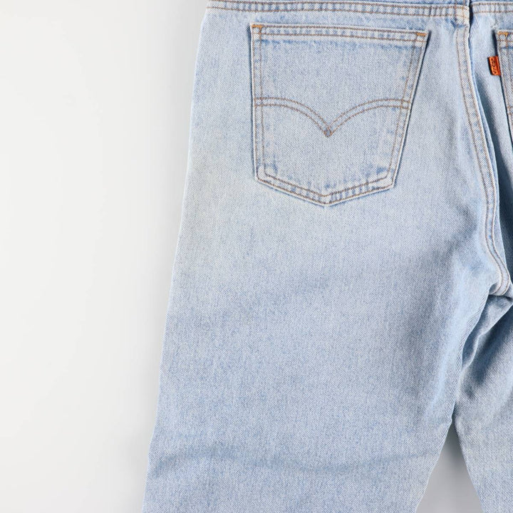 90'S Levi's 505 Regular Fit Straight Leg Tapered Denim Pants with Orange Tab, Made in USA, Men's Size 36 cotton blue type Vintage Second Hand