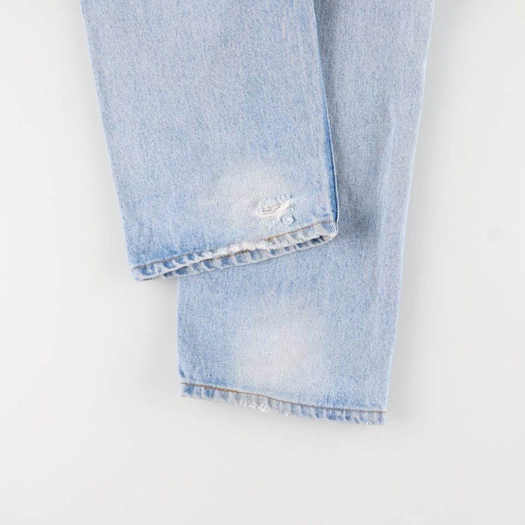 90'S Levi's 505 Regular Fit Straight Leg Tapered Denim Pants with Orange Tab, Made in USA, Men's Size 36 cotton blue type Vintage Second Hand