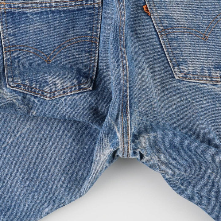 Vintage Levi's 505 Regular Fit Straight Leg Tapered Denim Pants with Orange Tab, Men's Size W32 unclear blue type Vintage Second Hand