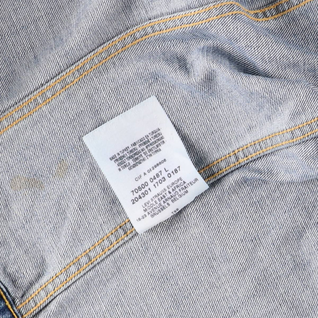 Levi's 70500-0487 Euro Model Denim Jacket, Men's Size L cotton blue type Vintage Second Hand
