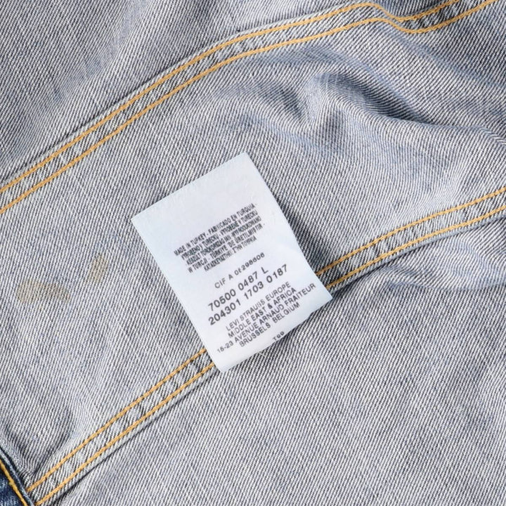 Levi's 70500-0487 Euro Model Denim Jacket, Men's Size L cotton blue type Vintage Second Hand