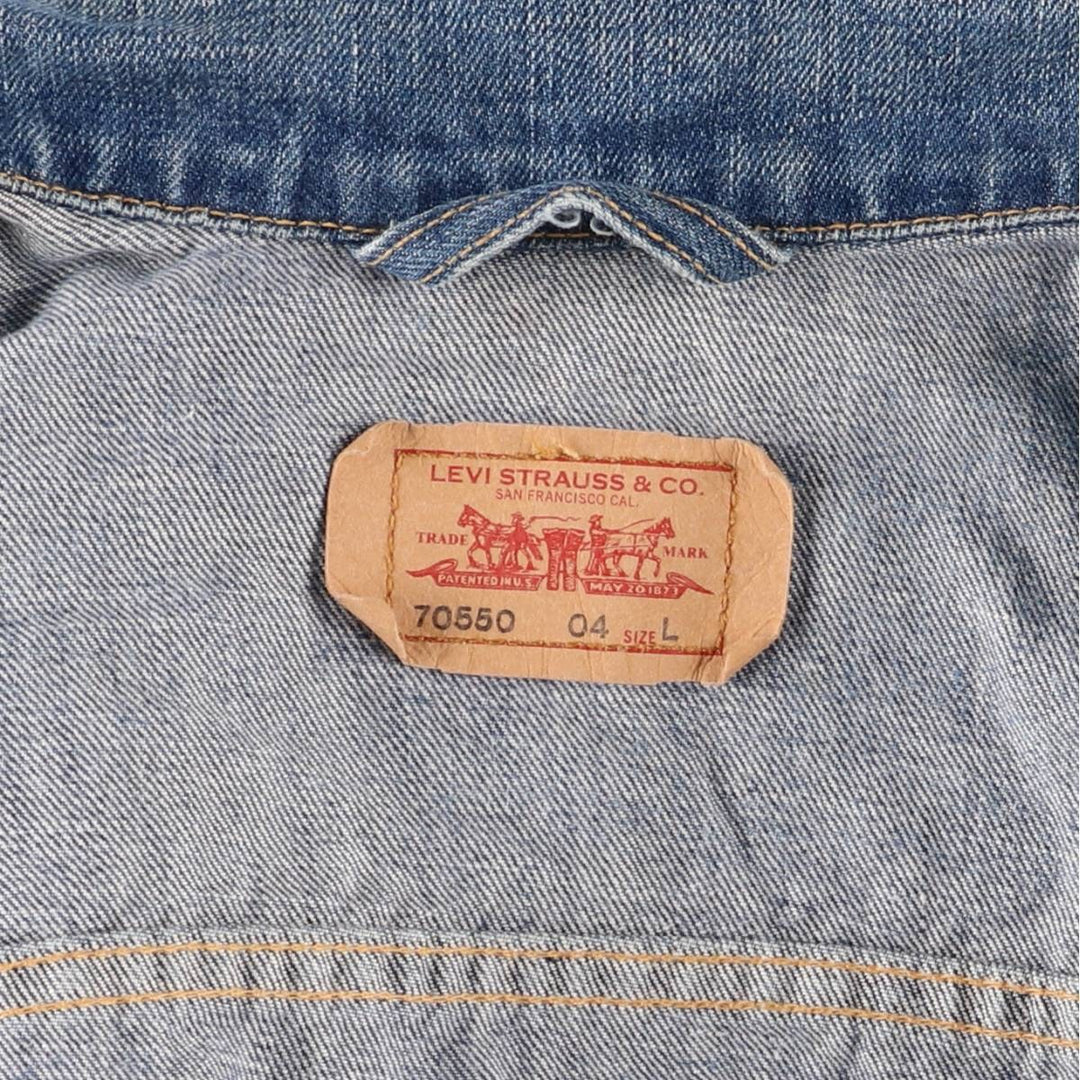 2000'S Levi's 70550-0487 Euro Model Denim Jacket, Men's Size L cotton blue type Vintage Second Hand